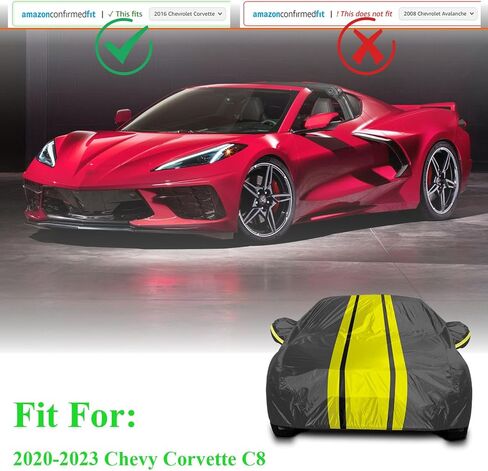 Waterproof Car Cover Custom Fit for 1984-2019 Chevy Corvette C4 C5 C6 C7, 6 Layers Indoor/Outdoor Full Car Cover All Weather DustProof Rain Sun UV Protection for Automobiles, with Straps, Storage Bag in Saudi Arabia