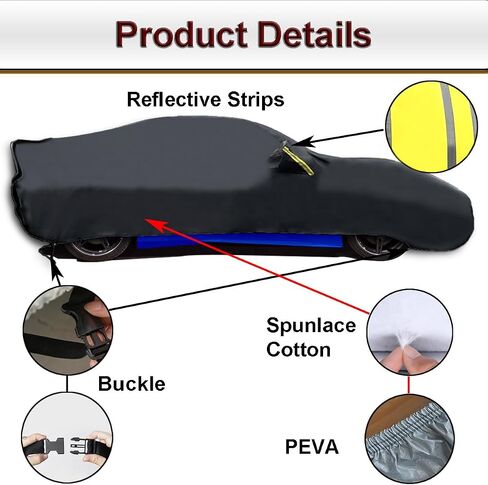 Waterproof Car Cover Custom Fit for 1984-2019 Chevy Corvette C4 C5 C6 C7, 6 Layers Indoor/Outdoor Full Car Cover All Weather DustProof Rain Sun UV Protection for Automobiles, with Straps, Storage Bag in Saudi Arabia