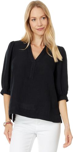 Lilly Pulitzer Women's Mialeigh Elbow Sleeve Linen Top in Saudi Arabia