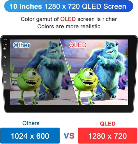 راديو سيارة بشاشة لمس واحدة Din تعمل باللمس، راديو سيارة لاسلكي CarPlay Android Auto قابل للفصل 10 بوصة تعمل باللمس 8 النواة 2G+32G Andorid Car Player مع كاميرا احتياطية، ملاحة GPS، بلوتوث واي فاي in Kuwait