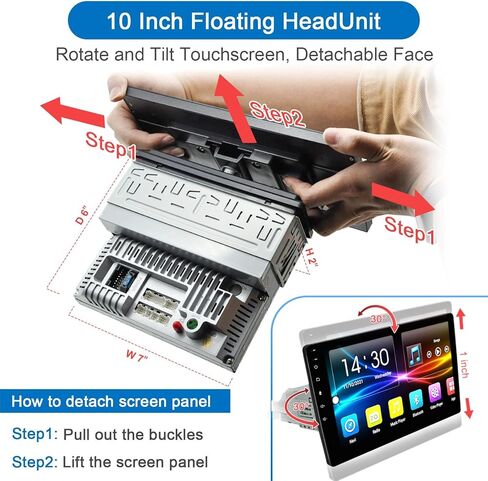 راديو سيارة بشاشة لمس واحدة Din تعمل باللمس، راديو سيارة لاسلكي CarPlay Android Auto قابل للفصل 10 بوصة تعمل باللمس 8 النواة 2G+32G Andorid Car Player مع كاميرا احتياطية، ملاحة GPS، بلوتوث واي فاي in Kuwait