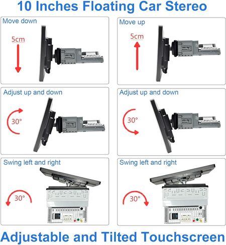 راديو سيارة بشاشة لمس واحدة Din تعمل باللمس، راديو سيارة لاسلكي CarPlay Android Auto قابل للفصل 10 بوصة تعمل باللمس 8 النواة 2G+32G Andorid Car Player مع كاميرا احتياطية، ملاحة GPS، بلوتوث واي فاي in Kuwait