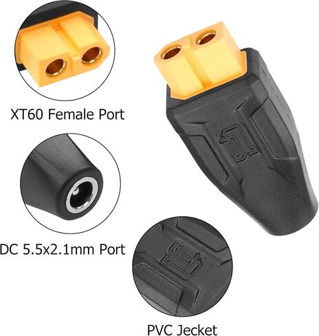 YAODHAOD USB C to XT60 Connector Charging Adapter, USB Type-C Female to XT60 Female Extension Adapter 100W 20V/5A for Drone, Model, Energy Storage Power (2Pack) (Type C Female to XT60 Female) in Saudi Arabia