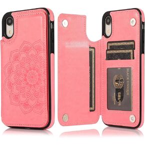 iPhone Xr Case Xr Wallet Purse Protective Cover with Card Slot and Slim Leather Case for iPhone XR 6.1Inch (Red)