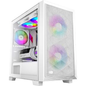PCCOOLER CPS C3D510 High Airflow ATX PC Case Mid Tower Desktop Computer Gaming Superior Case for M-ATX/ITX/E-ATX with 3 ARGB Case Fans,360MM 280mm 240mm Radiator&390MM GPU Support,170mm Air Cooler WH