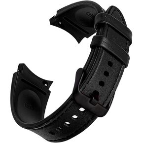 Abanen Watch Band for Samsung Galaxy Watch 7 40mm/44mm, Galaxy Watch 6 40mm/44mm, Soft Genuine Leather Hybrid Silicone Sweatproof Wristband Strap for Galaxy Watch 4/5