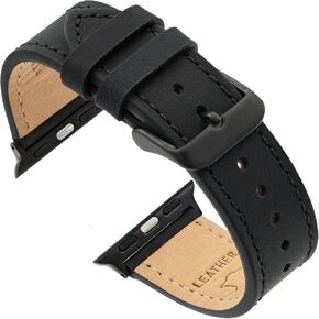 Benchmark Leather Watch Band Compatible for Apple Watch Band 45mm, 44mm, 42mm, 41mm, 40mm, 38mm - Crazy Horse Leather Strap for iWatch Series 8 7 SE 6 5 4 3 2 1