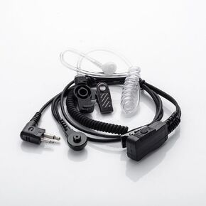 Earpieces for Walkie Talkies with Mic 2 Pin 2.5mm+3.5mm Acoustic Tube Headset and PPT Compatible with Motorola Two Way Radio Earpiece Coil