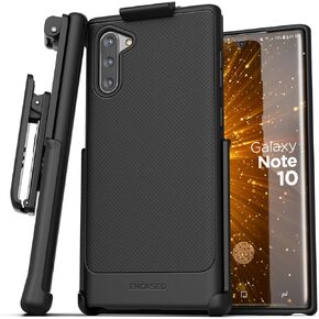 Encased Galaxy Note 10 Belt Clip Case (Thin Armor) Slim Grip Cover with Holster (Samsung Note 10) Black