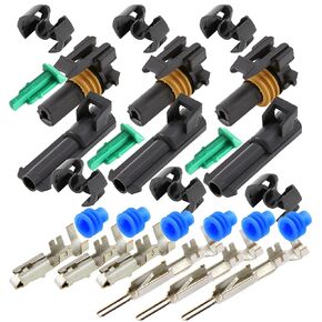 3-Pack (2-PIN) 30Amp Metri-Pack Waterproof Connector Terminals and Seals 12-10awg