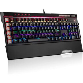 VOIDRAY EX Mechanical Gaming Keyboard with Cherry MX Silver Speed Switches Media Keys RGB Breath Changing Backlight Anti-Ghosting with 2 USB Ports