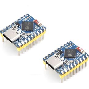 waveshare 2 PCS ESP32-S3 Mini Development Board with Pre-Soldered Header,2.4GHz Wi-Fi,Bluetooth 5 Support,Based on ESP32-S3FH4R2 Dual-Core Processor,240MHz Running Frequency, USB Type-C Port