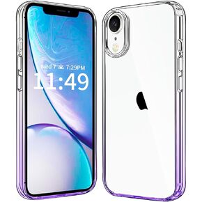 JJGoo Compatiable with iPhone XR Case Clear, Transparent Shockproof Phone Case, Slim Anti-Scratch Hard PC Back Protective Cover Bumper, Clear