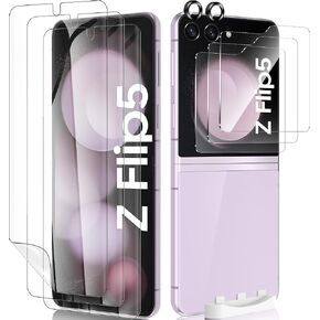 Fotbor [3+3+3Pack] for Samsung Galaxy Z Fold 5 screen Protector, Inner Screen Flexible Film + Back Screen Protector Tempered Glass + [1 Set] Camera Lens Protector, Z Fold 5 Accessories(Clear, Z Fold 5) in Kuwait
