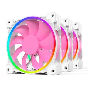 ID-COOLING ZF-12025-PINK Case Fan 120mm 5V 3 PIN ARGB Cooling Fan MB Sync, 4 PIN PWM Speed Control Fans for Radiator/CPU Cooler/Computer Case