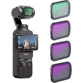 LP Magnetic ND & CPL Filter Kit Compatible with DJI OSMO Pocket 3, 4 Pack ND16 ND64 ND256 CPL Polarizing and Neutral Density Filters, Multi Coated HD Optical Glass/Ultra Slim Aluminum Frame