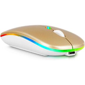 UrbanX 2.4GHz & Bluetooth Mouse, Rechargeable Wireless LED Mouse for Amazon Kindle Fire HD 8.9 LTE Also Compatible with TV/Laptop/PC/Mac/iPad pro/Computer/Tablet/Android - Lavender Purple