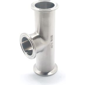 QiiMii Tri Clamp 2" instrument Tee Tri Clover Tee Fittings 3 Way Stainless Steel SS316L,51mm Pipe OD(2 Inch),Used In Pharmacy