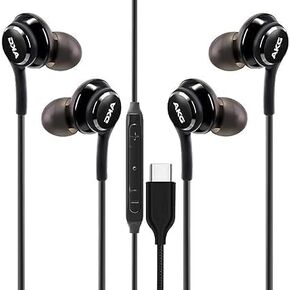 2 Packs Samsung USB C Headphones for Samsung Galaxy S23 Ultra S22 S21 FE S20 Z Flip 3 Fold 4 A53 A54 USB C Earphones with Mic in-Ear Headphones Designed by AKG Wired Earbuds USB Type C Earphones