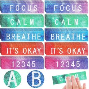 Crtiin 160 Pcs Adhesive Textured Rough Sensory Stickers Anxiety Sensory Strips Watercolor Classic Calm Stickers Tactile Fidget Tape for Desk Adults Teens Anxiety Relief Anti Stress, 5 Styles