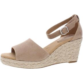 Style & Co. Womens Seleeney Faux Suede Wedge Sandals Taupe 8 Medium (B,M)