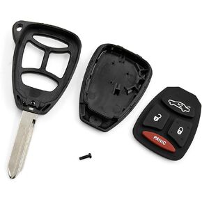 Motoforti Car Key Fob Remote Control Case, Keyless Entry Cover, for Jeep Grand Cherokee 2005-2007, 4 Buttons, Plastic, KOBDT04A, Black