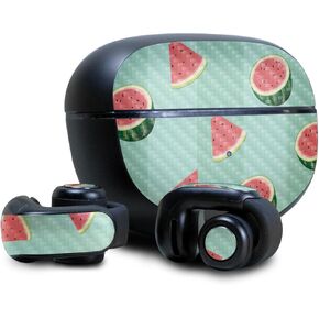 Carbon Fiber Headphone Skin Compatible with Bose Ultra Open Earbuds - Watermelon Patch - Premium 3M Vinyl Protective Wrap Decal Cover - Easy to Apply | Crafted in The USA by MightySkins