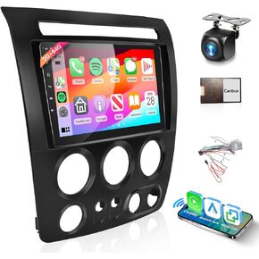 2+64G Car Radio for Hummer H3 2005 2006 2007 2008 2009 2010 Stereo with Wireless Carplay Android Auto Mirror Link 9'' Touch Screen with Canbus Bluetooth WiFi 28UIs FM RDS GPS DVR AHD Backup Camera MIC