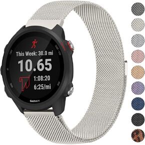 Meliya for Garmin Forerunner 245 Band Forerunner 55 Band, 20mm Stainless Steel Metal Replacement Band for Galaxy Watch 6/5/4 Forerunner 165 Forerunner 158 Vivoactive 3 Vivoactive 5 Band