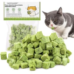 HavenJanny 120g Cat Grass Treats for Cat, Natural Dried Cat Grass Teething Stick Snacks for Cats, Edible Cat Chew Toys for Teeth Cleaning and Hairball Removal