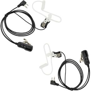 Transparent Clear Tube Earpiece Security VOX Headset Radio Surveillance Ptt Ear Piece Mic for Midland Avph3 gxt x-tra Xtra Talker gmrs GTX 1000 1000g 1050 gxt1000vp4 Walkie Talkie(2Pack)