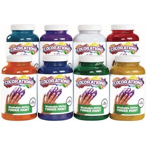 Colorations Washable Finger Paint for Kids, Each 16 fl oz, 4 Colors, Non-Toxic Paint, Kids Finger Paint,Sensory Finger Paint, Kids Paint, Hand Painting, Kids Fingerpaint, Finger Paint for Toddlers