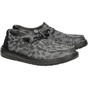 Hey Dude Women Wendy Leopard Sparkle Black 9 Medium