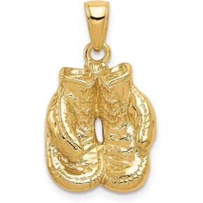 14k Yellow Gold Open Boxing Gloves Necklace Charm Pendant Sport Karate Fine Jewelry For Women Gifts For Her