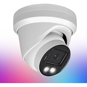 8MP 4K PoE IP Security Camera, H.265 Dome IP Camera with Smart Dual Light Colorvu, 5X Optical Zoom, Two Way Talk, SD Card Slot, 98ft Night Vision, 110°Wide Angle, Human/Vehicle Detection