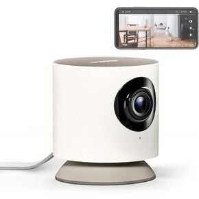 Hoop Wireless HD Indoor PTZ Security Camera, Night Vision, Motion and Sound Detection, Two-Way Audio, 2.4/5.0GHz, Smartphone App, (10 sec Edit) Cloud Storage Service... (Mini White)