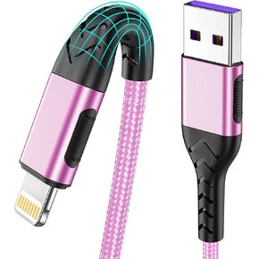 شاحن iPhone 6FT 3Pack، [معتمد من Apple MFi] كابل Lightning كابل طويل iPhone كابل شحن سريع iPhone متوافق مع iPhone 14/13/12/11 Pro Max/XS MAX/XR/XS/X/8/7/Plus/6S/ 6/SE/5S/آي باد in Kuwait