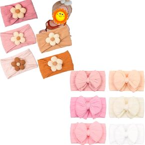 CÉLLOT Baby Flower Headband, Baby Girls Nylon Headbands Super Stretchy Soft Headbands Baby Girl Accessories for Newborn Infant Toddler and Kids