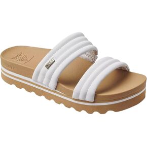 Reef Women's Kaia 2 Bar Platform Slide Sandals in White Size 6