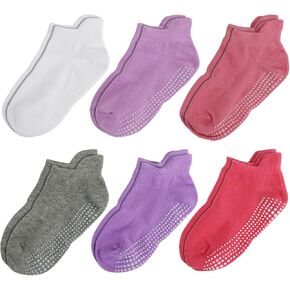 Baby Toddlers Anti Skid Grip Ankle Socks for Infant Newborn Kids Boys Girls-6&12 Pack