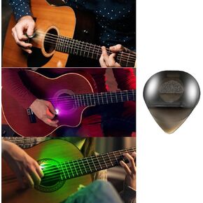 Auto LED Glowing Guitar Picks - Dazzling Colourful Illuminated Guitar Plectrum for Acoustic Electric and Bass Guitar, 0.6mm(3 Pcs with box)