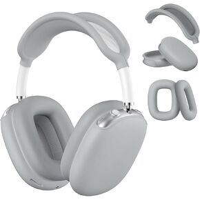 Silicone Case Cover for AirPods Max Case, Anti-Scratch Ear Pad Case Cover/Ear Cups Cover/Headband Cover for AirPods Max,Accessories Protector for Apple AirPods Max,Grey