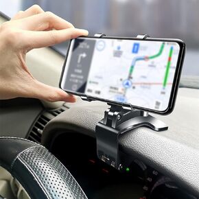JFX Car Phone Holder for Dashboard, Multi-Function One-Hand Operation, Clip-on Smartphone Holder, Compatible with 4.3-7.6 Inch Smartphones, Suitable for Thick Cases