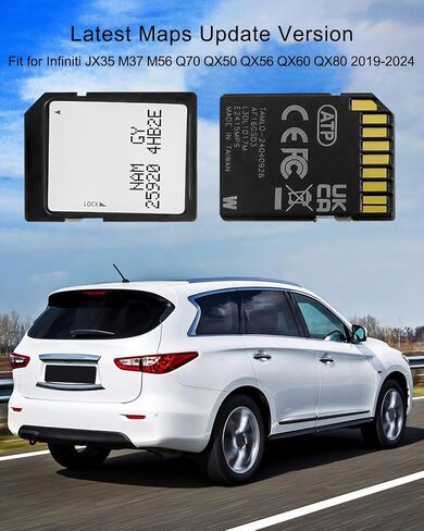 أحدث إصدار من بطاقة SD للملاحة تناسب Infiniti JX35 M37 M56 Q70 QX50 QX56 QX60 QX80 2019-2024، قم بتوصيل بطاقة SD استبدال 25920 4HB2E، أمريكا الشمالية والولايات المتحدة وكندا 2024 تحديث in Saudi Arabia