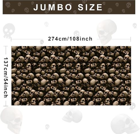 33ft Halloween Skeleton Wallpaper Party Decorations,Plastic Graveyard Skeleton Wall Backdrop,Horror Catacombs Room Scene Setters Photograph Background for Halloween Circus Haunted House Party Supplies in Saudi Arabia