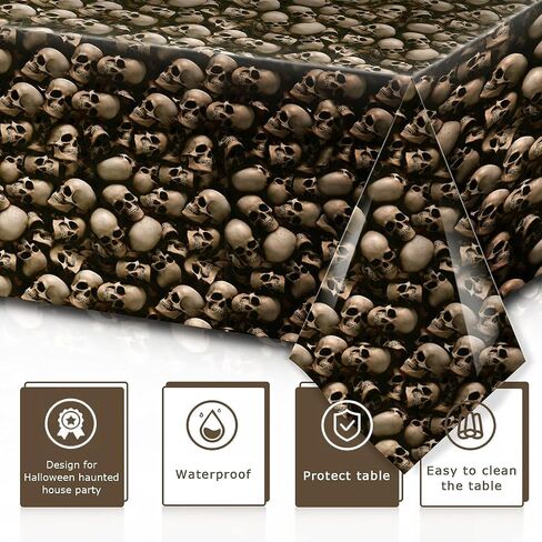 33ft Halloween Skeleton Wallpaper Party Decorations,Plastic Graveyard Skeleton Wall Backdrop,Horror Catacombs Room Scene Setters Photograph Background for Halloween Circus Haunted House Party Supplies in Saudi Arabia