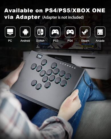 Haute42 Leverless Controller Arcade Stick: Aluminum Leverless Arcade Stick M Ultra with Lock Button & RGB Lighting, Arcade Controller Street Fight for PC/PS3/PS4/Switch Game,Low-Profile Switch Arcade Stick Support Hot Swap & SOCD in Saudi Arabia