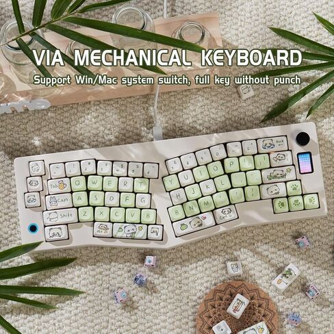 CIDOO ABM066 Alice Keyboard Hot Swappable Mechanical Keyboard RGB Wireless Custom Gaming Keyboard with Colgate Switches VIA Programmable Volume Knob for Win/Mac/iOS(MOA Panda Keycaps) in Saudi Arabia