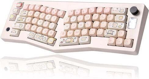 CIDOO ABM066 Alice Keyboard Hot Swappable Mechanical Keyboard RGB Wireless Custom Gaming Keyboard with Colgate Switches VIA Programmable Volume Knob for Win/Mac/iOS(MOA Panda Keycaps) in Saudi Arabia