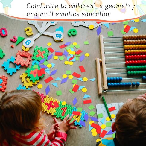 250 Pcs Pattern Blocks Bulk for Classroom with Storage Box Stem Toys Colored Tangrams Math Puzzles Manipulative Set for Geometric Shape Recognition, Symmetry, Patterning in Saudi Arabia